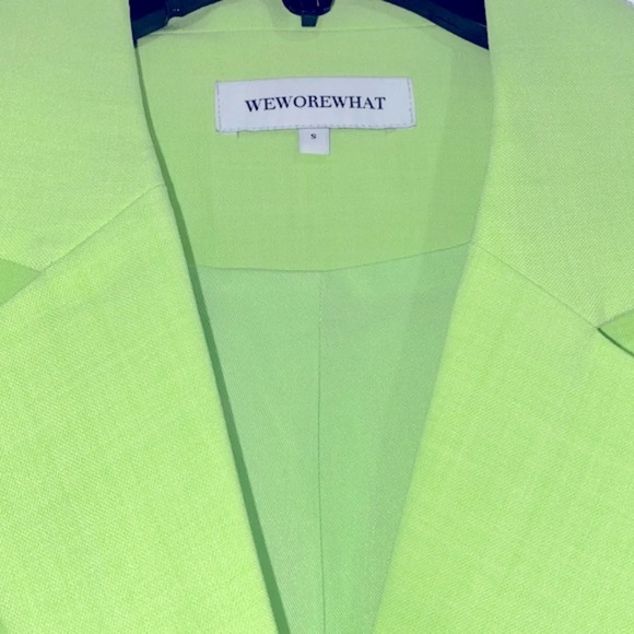 WeWoreWhat lime green wide leg pant suit and jacket size 4 - Picture 4 of 16